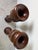 Brown Vintage Handcrafted - Intricate Wildlife Relief Carvings Asian Teak Wood Floor Vases – Pair For Sale - Image 8 of 12