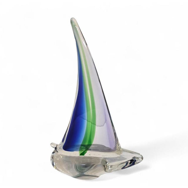 Glass Murano Glass Sailing Boat, 1980s For Sale - Image 7 of 18
