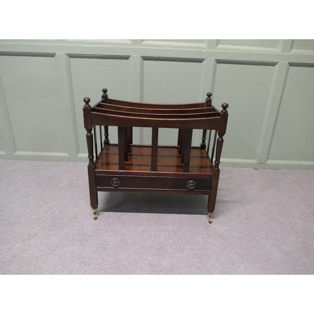 English Walnut Canterbury Magazine Stand For Sale - Image 5 of 7