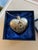 1980s Glass Heart Shaped Ornament With Silver Tones For Sale - Image 4 of 8