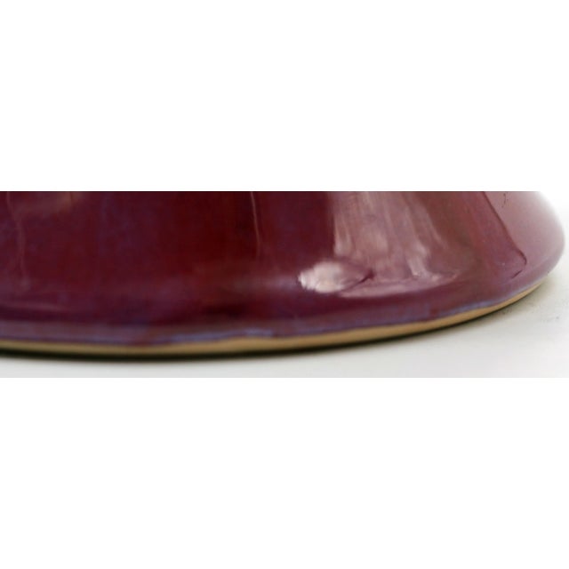 Antique Chinese Flambe Glaze Baluster Vase Oxblood Red With Lavender Shoulder For Sale - Image 9 of 12