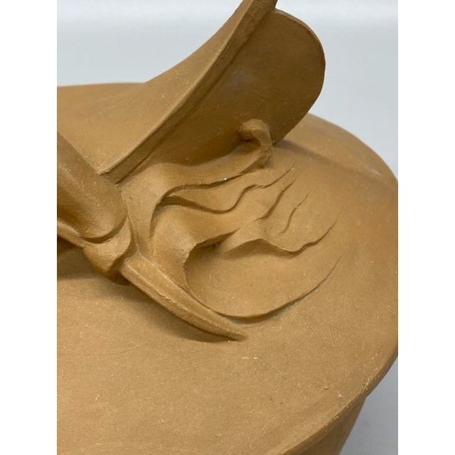 1980s Montgomery Smith Ceramic Whitewater Canoers Covered Vessel For Sale - Image 9 of 12