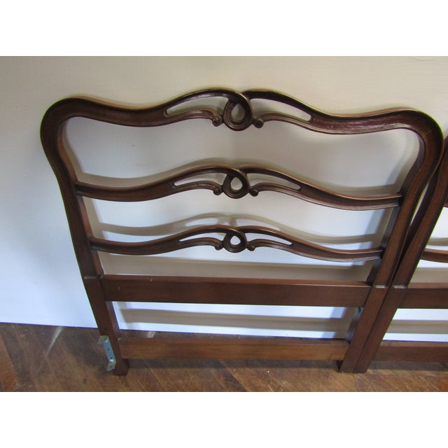 King Size Ribbon Back Solid Mahogany Headboard For Sale - Image 4 of 9