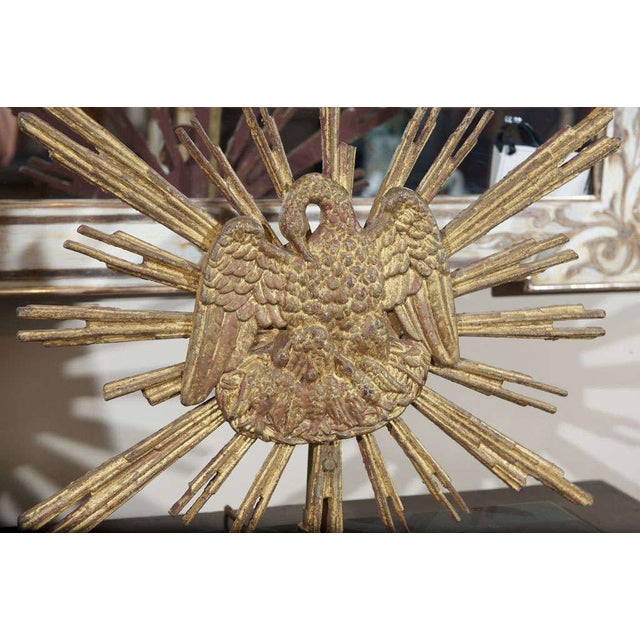 Wood Carved Giltwood Sunburst Mounted as a Lamp For Sale - Image 7 of 8