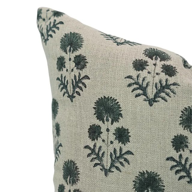 Fabdivine Floral Home Decor Cushion Cover 20x20 Inch– Thick Linen Fabric, Rishi For Sale - Image 4 of 4