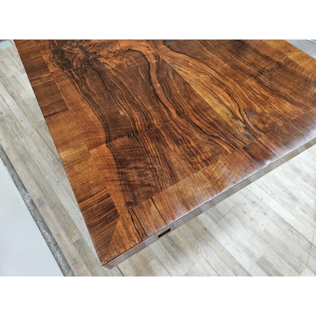 Brown Vintage Art Deco Dining Table in Walnut Burl, 1940 For Sale - Image 8 of 18