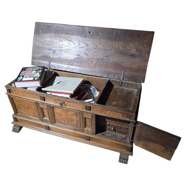 19th Century Catalan Marquetry Chest with Secret Drawers and Compartments, 1850 For Sale - Image 13 of 13