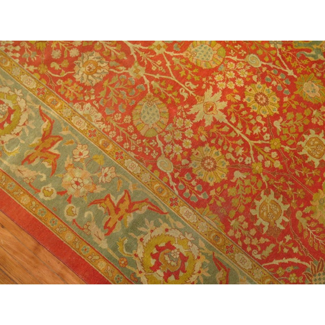 19th Century Superfine Antique Zabihi Collection Indian Agra Rug - 10' x 12'9" For Sale - Image 12 of 12
