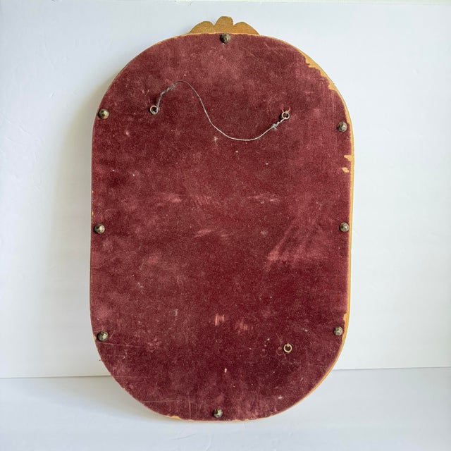 Glass Antique Eagle Convex Glass Picture Frame Gold Military Wwii Usa Large Oval Portrait For Sale - Image 7 of 8