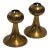 Pair of Pentti Sarpaneva Turun Hopea, Finland “Pitsi”- Lace Gilt Bronze Brutalist Candle Holders For Sale