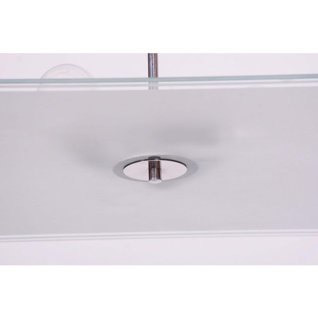 1930s Czech Bauhaus Pendant in Chrome-Plated Steel and Frosted Glass, 1930s For Sale - Image 5 of 10