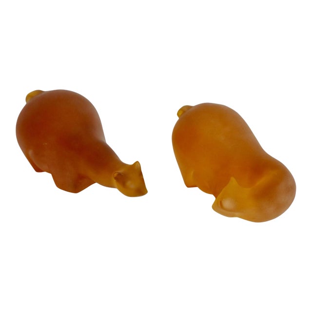 Foresight and Hindsight Resin Cast Polar Bears by Sascha Brastoff - a Pair For Sale