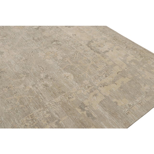 2010s 2010s Rug & Kilim’s Oushak Style Oversized Rug in Greige With Floral Pattern For Sale - Image 5 of 7