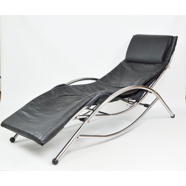 Leather Chaise Lounge, 1980s For Sale - Image 14 of 18