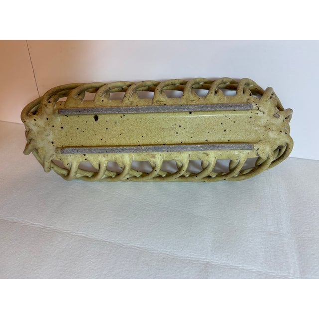 Mid-Century Modern Vintage Mid-Century Open-Weave Ceramic Baguette and Breadbasket For Sale - Image 3 of 5