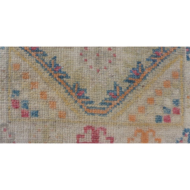 Reproduction Turkish Oushak Rug With Vibrant Multicolor Motifs For Sale - Image 4 of 8