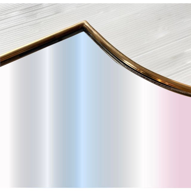 1970s Vintage Rounded Shield Mirror, 1970s For Sale - Image 5 of 10