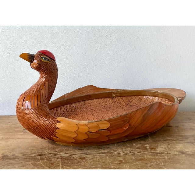 Vintage Boho Shanghai Weave Duck Tray For Sale In West Palm - Image 6 of 12