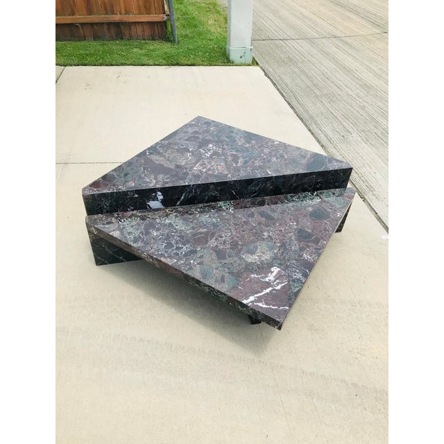 Post-Modern Italian Marble Coffee Table - 2 Pieces For Sale - Image 10 of 12