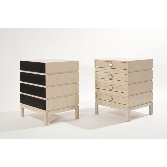 Stacked Bedside Tables in Limed Oak For Sale In New York - Image 6 of 13