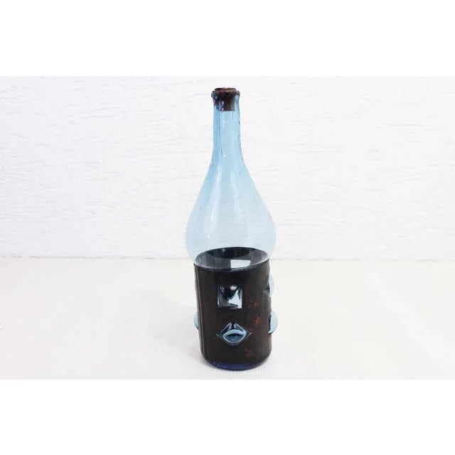 Modern Puffed Glass Bottle, 1960 For Sale - Image 3 of 11