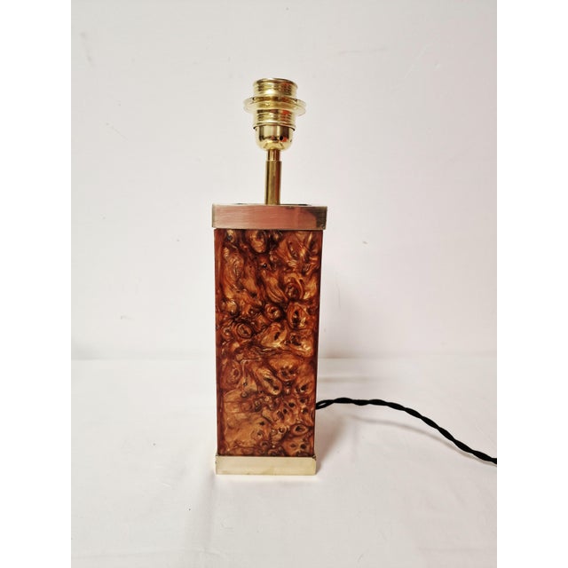 Mid-Century Modern Travertine and Resin Table Lamp, 1980s For Sale - Image 9 of 11