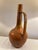 Very nice West German pottery jug with very long narrow neck & long handle. From the 1960s, has a nice volcano glaze....