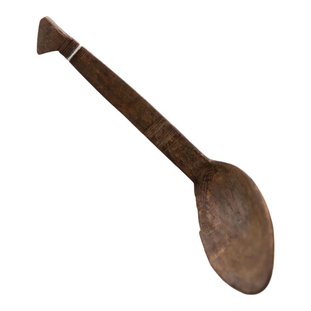 Vintage African Wooden Spoon For Sale