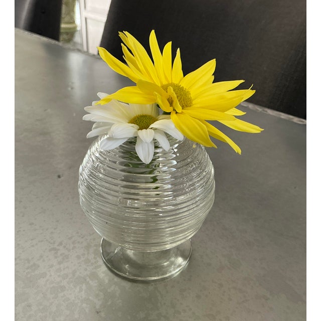 Vintage Art Deco Glass "Beehive" Bud Vase – 2-Piece Set For Sale - Image 4 of 17