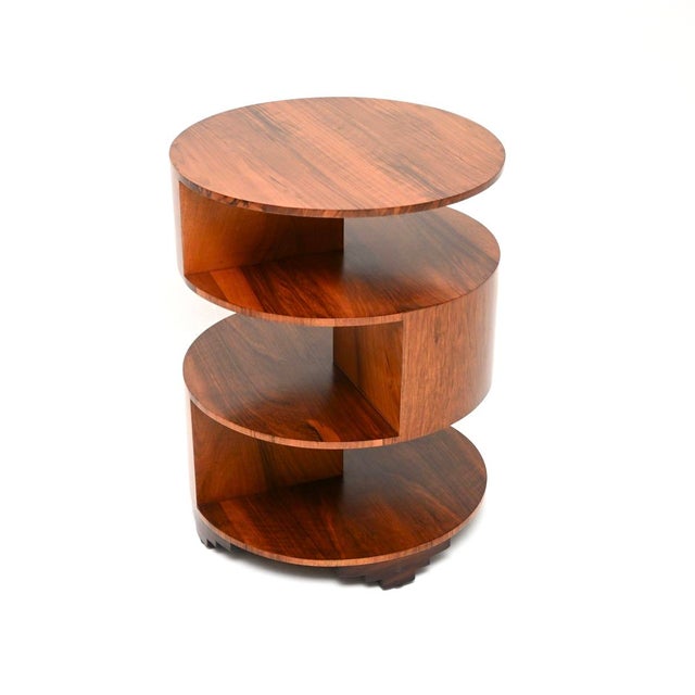 Mid-Century Modern Art Deco Figured Walnut Side Table, 1930 For Sale - Image 3 of 11