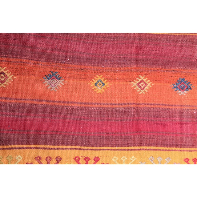 1950s Handmade Turkish Square Kilim Rug - 7'8 X 6'2 For Sale - Image 10 of 11