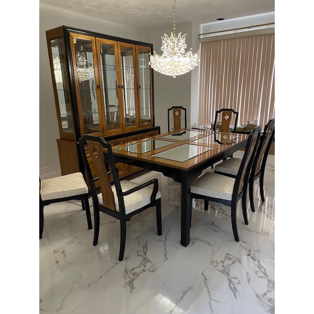 Thomasville 1970s Thomasville Embassy Collection Dining Table W/Leaves and Pads (Part of Set) For Sale - Image 4 of 14