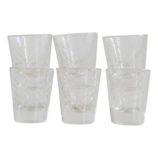 Mid-Century Modern Etched Shot Glasses - Set of 6 For Sale
