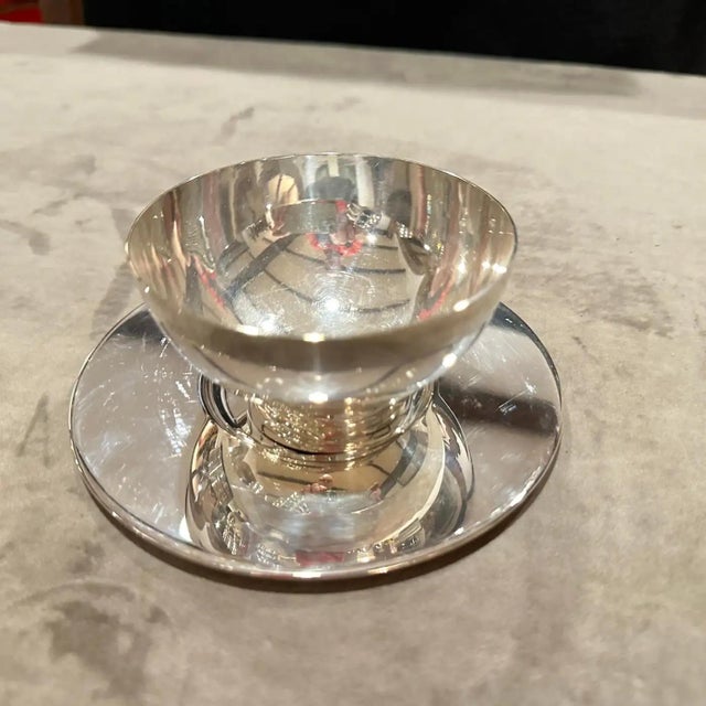 1980s Lino Sabattini Minimalist Set of Twelve Ice Cream Cup and Plates For Sale - Image 11 of 12