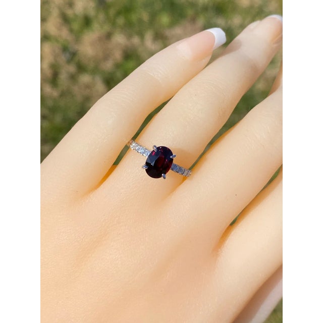 The Camarillo: 2.03 Carat Natural No Heat Deep Red Ruby Engagement Ring For Sale - Image 11 of 11