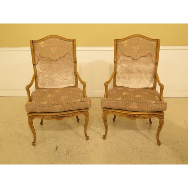 Vintage Mid Century French Style Paint Decorated Arm Chairs- A Pair For Sale - Image 13 of 13