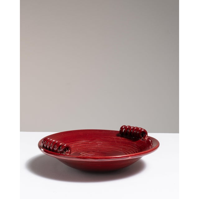 1950s Belgium Rose Ceramic Serving Bowl For Sale - Image 13 of 15
