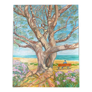 Original Oil Painting Thierry Hennequin, California Seaside - 2023