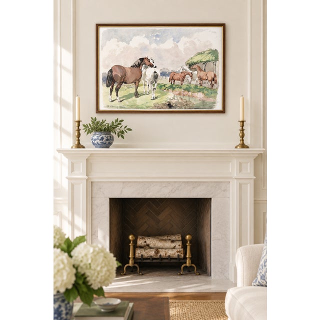 Victorian 1850 Vintage English Equestrian Art Print by John Frederick Herring - 24" X 16" For Sale - Image 3 of 9