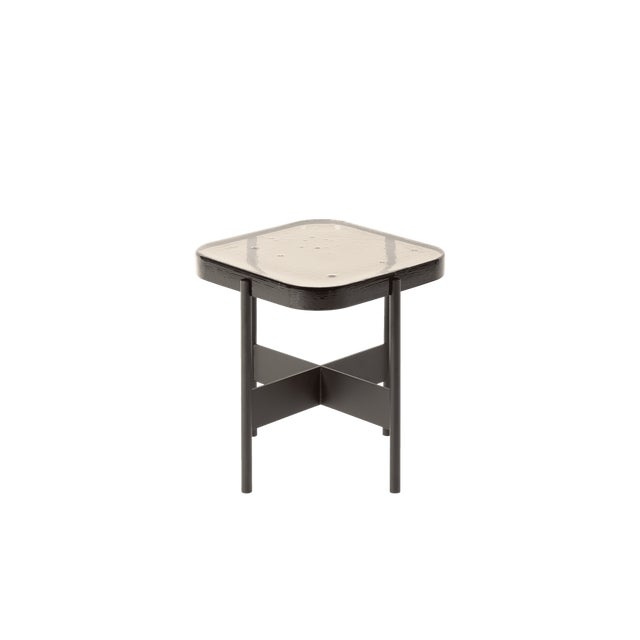 Alwa Square Two Side Table with Transparent Top and Black Base by Sebastian Herkner for Pulpo For Sale - Image 6 of 6