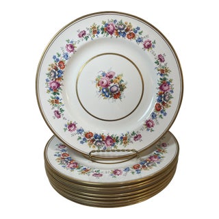 Vintage English Dinner Plates - Floral Porcelain - Johnson Brothers - Set of 9 For Sale