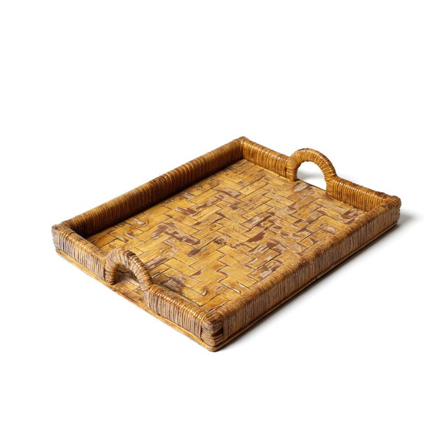 Hollywood Regency Wicker Tray from Vivai del Sud, Italy, 1970s For Sale - Image 12 of 12