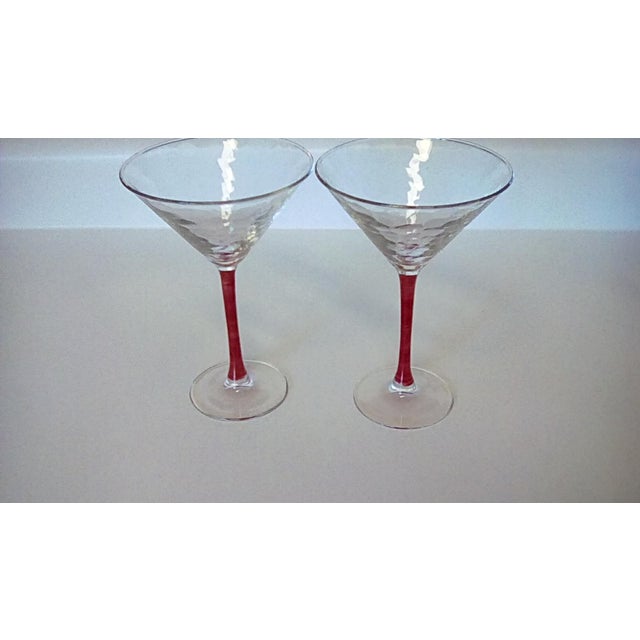 Vintage Red Stemmed Martini Glasses a Pair Chairish