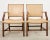 Rose Tarlow Set Eight Rose Tarlow Walnut Leather Glenna Dining Chairs For Sale - Image 4 of 18