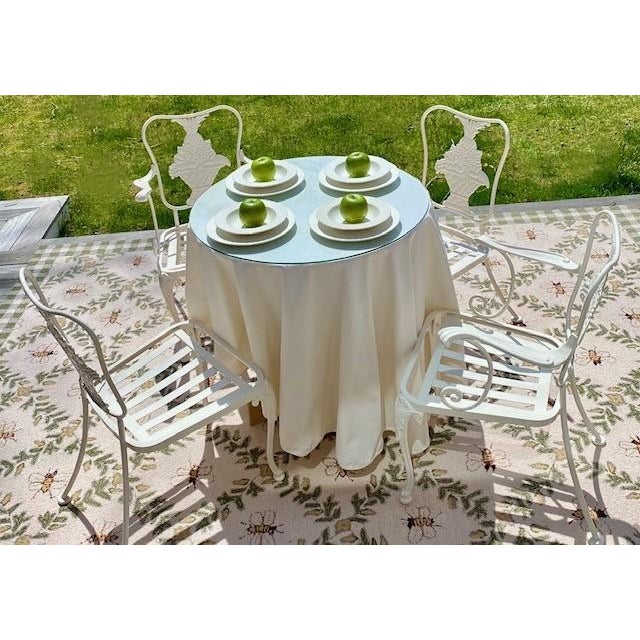 Cream Russell Woodard Set of 4, American Made Patio Garden Chairs For Sale - Image 8 of 13