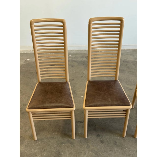 1970s Lacquered Ladder Back Chairs - Set of4 For Sale - Image 11 of 12