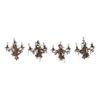 Napoleon III Glass Wall Sconces, Set of 4 For Sale