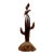 Vintage Southwestern Carved Wood Bird & Cactus Sculpture For Sale