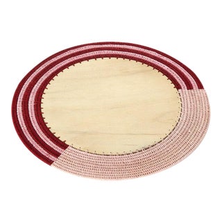 Round Stripe Charger Blush/radish & Peony For Sale