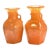 Mid-Century Tangerine Hand-Blown Murano Glass Vases - a Pair For Sale